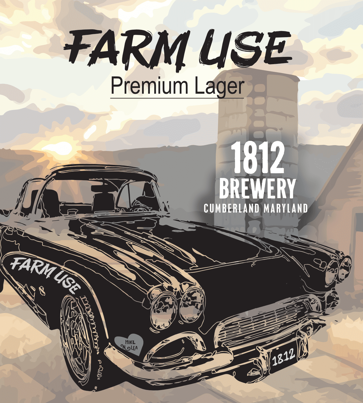 Farm Use Premium Lager beer label.